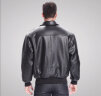Luxury Lane真皮皮衣夹克男士二战经典A2飞行员皮夹克加棉保暖外套加肥加大 猪皮 黑色 XS(体重50-60kg) 晒单实拍图
