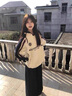 棉致2025美式重磅插件连帽拼色卫衣女春秋季新款宽松韩版上衣帽衫 白灰色【Y906不加绒高品质28】 L 105-125斤 实拍图