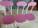 观藤折叠椅现代简约家用餐桌椅户外便携式靠背餐椅时尚办公培训椅 折叠椅（粉色） 实拍图