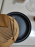 凝雅 陶瓷简约日式储水干泡盘家用办公茶盘迷你竹制现代功夫茶具托盘 日月禅风黑(大号25cm) 实拍图