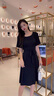 clotho Rennie品牌女装韩版短袖连衣裙女2025夏新款气质通勤休闲时尚收腰显瘦 黑色 M 实拍图