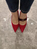 7or9 山楂 新中式红色婚鞋女气质真皮单鞋空气棉高跟鞋7cm新婚礼物 山楂7cm- 配饰需要另外购买 36 实拍图