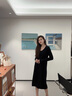 对白【杜鹃同款】法式针织连衣裙女秋冬2025新款显瘦内搭毛衣长裙 静谧黑 S 实拍图