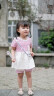 迪士尼品牌童装女童夏装套装2022新款夏季女宝宝儿童衣服洋气1-6岁衣服 红色条纹 100cm 晒单实拍图