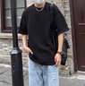 棉致t恤男纯棉潮流纯色小白宽松休闲短袖百搭情侣上衣 黑色 M 实拍图