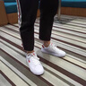 特步（XTEP）女鞋板鞋女2025新款秋冬季皮面滑板鞋休闲运动鞋平底板鞋小白鞋女 白红 36 实拍图