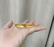 明牌珠宝七夕礼物 足金亮点光面钻纹黄金手镯女款金镯子AFI0062工费300 黄金手镯 6.0直径 约13.01克 实拍图