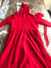 索宛亦（SUOWANYI） 茶卡盐湖旅拍长裙新款仙女红色雪纺连衣裙连帽度假沙滩裙大摆长 红色加长款 建议身高160以上穿 XL120-135斤 晒单实拍图