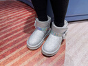 百丽童鞋冬季独家款儿童雪地靴女童加绒保暖棉鞋宝宝靴子 银色33码 实拍图