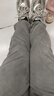 顶峰保罗（Dingfengbaoluo）麂皮绒裤子男士春季休闲裤束脚宽松运动潮牌重磅K575深灰L 实拍图