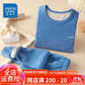 真维斯（Jeanswest）真维斯儿童德绒保暖内衣套装男童秋衣秋裤女童冬季睡衣家居服 SMKtB02蓝 100 实拍图