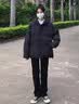 VUUG冬装新款棉服男潮牌美式高街连帽加厚保暖棉衣男女同款棉袄外套男 黑色 XL 晒单实拍图