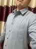 BLACKMONDAY纯棉长袖衬衫男秋季新款韩版修身免烫纯色商务休闲男士衬衣 经典麻灰（有领扣） L (175) 实拍图