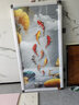 墨派（Mopai）玄关装饰画竖版现代简约走廊过道背景墙壁画入户轻奢挂画免打孔 九鱼生财 80*160cm烤瓷镶钻+铝合金边框 实拍图