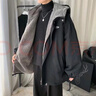 鲁雅尔羊羔毛绒晋江棉服男秋冬季宽松潮流保暖加厚工装外套羽棉绒袄衣服 黑色 加绒加厚 XL 【建议120-140斤】 实拍图
