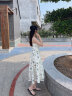 香影（xiangying）薄荷曼波绿色吊带连衣裙女2024夏季新款v领海边度假沙滩裙子 果绿 S 晒单实拍图