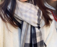 库班猪格子围巾女秋冬季学生韩版百搭加厚披肩两用毛线网红保暖可爱围脖 黑米格子 实拍图