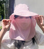 玖慕（JIUMU）防晒帽女遮阳帽太阳帽渔夫帽凉帽夏季户外遮脸防紫外线帽子带面罩 实拍图
