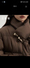艾莱依羽绒服女款时尚围巾牛角扣中长款防风保暖冬季外套 黑巧棕 S 实拍图