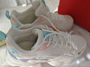 361°女鞋棉鞋女跑步鞋冬季加绒皮面舒适学生运动鞋二棉女生保暖鞋子 羽毛白/柔粉色(冬季推荐) (二棉) 36 实拍图