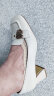 蹀愫（tigrisso）秋新款印花英伦方头粗跟乐福鞋女单鞋小皮鞋TA42528-11 米白色羊皮革 37 晒单实拍图