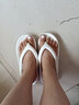 matxsomax新款人字拖鞋女夏季厚底外穿中跟坡跟情侣男沙滩凉拖鞋夹脚海边潮简约休闲时尚 白色 35/36 实拍图