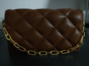 CHARLES&KEITH菱格链条丝巾饰小方包包女包生日七夕礼物送女友CK2-70770588 Chocolate巧克力色 S 实拍图