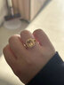 金痴小方糖黄金戒指 999足金镶嵌黄色水晶宝石小众轻奢开口指环送女友 开口可调节 实拍图