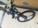 EG7山地自行车成人学生变速越野单车双减震赛车26寸青少年男女 三刀【升级减震 超强承重】黑蓝 27.5寸24速【适合：175-190CM】 实拍图