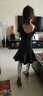 艾舞戈拉丁舞服装女童舞蹈服套装少儿表演练功服比赛服女孩拉丁舞裙 黑色连体服+黑色鱼尾裙（短袖） 120 (身高120-130cm) 实拍图