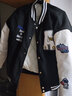 NASALIKE官方外套秋冬季美式毛巾绣棒球服男女情侣撞色拼接飞行员男士夹克 黑色 加厚款 加绒 M （建议90-110斤） 实拍图