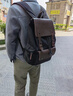 CalaceKonla双肩包男旅行背包帆布复古大学生书包大容量电脑包商务休闲潮CK09 黑色 实拍图