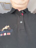 袋鼠大亨高档纯棉长袖t恤男秋冬季青年纯色男士体恤全棉打底衫中年翻领 黑色 170/L推荐120-140斤 实拍图