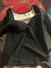 VTT绒德保暖上衣女士加绒带胸垫一体保暖内衣内搭修身秋衣 黑色（羊毛款） XL 实拍图