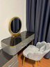 百裕达 北欧梳妆台卧室现代简约网红ins风轻奢化妆台收纳柜一体化妆桌 YN白金 60CM单桌+柜(不含镜椅) 实拍图