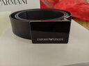 ARMANI 阿玛尼 EA 男士印花LOGO粒纹可裁剪板扣皮带腰带礼盒礼袋装 黑色 Y4S427 YTU7J 84372 U 实拍图