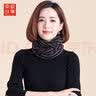 南极故事羊毛小围脖女士秋冬款针织围巾套头保暖护颈椎脖套新年礼物 黑色 实拍图