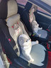 布兰特新款仿亚麻布艺汽车坐垫四季通用全包座套座垫刺绣卡通公仔可爱萌 全麻卡通-典雅灰-卡通版 五座全套-留言车型 实拍图
