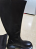 ZHR长靴女冬加绒保暖不过膝女靴厚底增高显瘦百搭女靴  黑色 36 实拍图