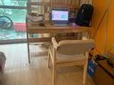风叶青青北欧实木书桌椅套装家用中学生学习桌课桌可升降写字台卧室电脑桌 书桌+Z形椅（原木色） 124cm*60cm*75cm双抽屉 实拍图