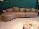 HODW 意式轻奢布艺沙发现代简约客厅小户型异形科技布弧形广东沙发 直排三人位【2.6】猫爪皮 4cm乳胶座包 实拍图