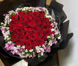 幽客玉品鲜花速递红玫瑰花束表白送女友老婆生日礼物全国同城配送 99朵红玫瑰花束—黑纱款 实拍图