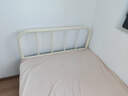 天坛家具铁艺床经典单双人钢木铁床现代环保简约小户型黑白色铁艺婚床 铁艺床（芝士白） 1.0*1.9m 实拍图