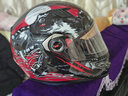 LS2摩托车头盔男女全盔四季赛车防雾3C跑盔卡丁车四季安全帽FF358 本田红狼图腾(赠防雾贴+头套) L(建议55-56头围） 实拍图