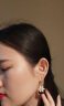 沐嫣花朵耳环女2024新款韩国设计感轻奢礼物耳饰大气长款气质银针耳坠 花朵蓝色耳环 实拍图