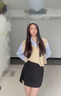 萝美酱春秋半身裙女包臀裙裤胖mm新款短裙高腰显瘦不规则开叉a字裙宽松 黑色 M 【建议90-100斤】 实拍图