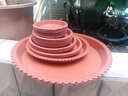 雅亭 鑫腾花卉 圆形塑料托盘 花盆托盘 托盘 圆形波浪边 塑料花盆盆栽 200型内口径15厘米 砖红色 实拍图