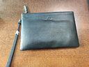 稻草人手包男士真皮新款薄款信封包软皮头层牛皮大容量手拿包手抓包男包 黑色-26*1*16CM 实拍图