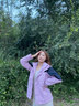 西域骆驼（VANCAMEL）三合一防风冲锋衣款男女夹克加厚保暖可拆卸登山服滑雪服运动外套 KY09S木槿紫/深蓝-女 M 实拍图