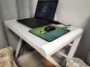 元优钢化玻璃电脑桌书桌稳固加大现代简约办公家用台式电脑桌游戏桌子 【圆角全白】无键盘托 长80cm宽50cm高75cm 实拍图